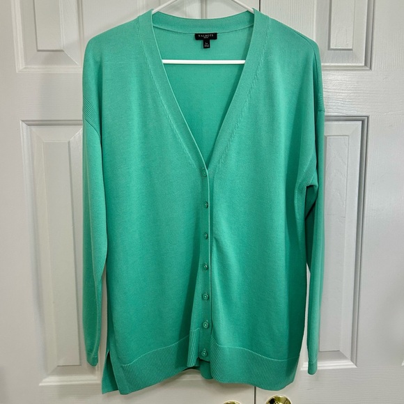 Talbots Sweaters - Talbots Green V-neck Button Down Cotton Blend Career Cardigan Sweater Sz Lp